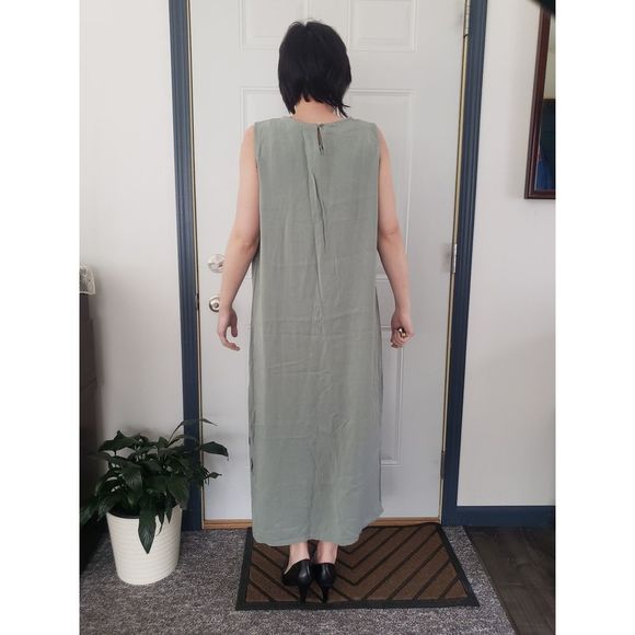 90s Sag Harbir Sage Green Maxi Dress with Shirt - Picture 5 of 6